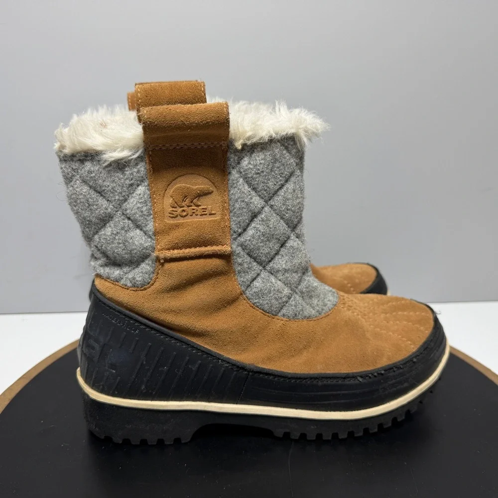 Sorel Tivoli III High Winter Boots Women Size 7 Waterproof Suede Brown Insulated